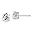 thumbnail image 1 of Sterling Silver Rhodium-plated Round Cubic Zirconia 7mm Post Earrings, 1 of 3