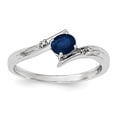 thumbnail image 1 of Sterling Silver Rhodium-plated Sapphire and Diamond Ring, 1 of 1
