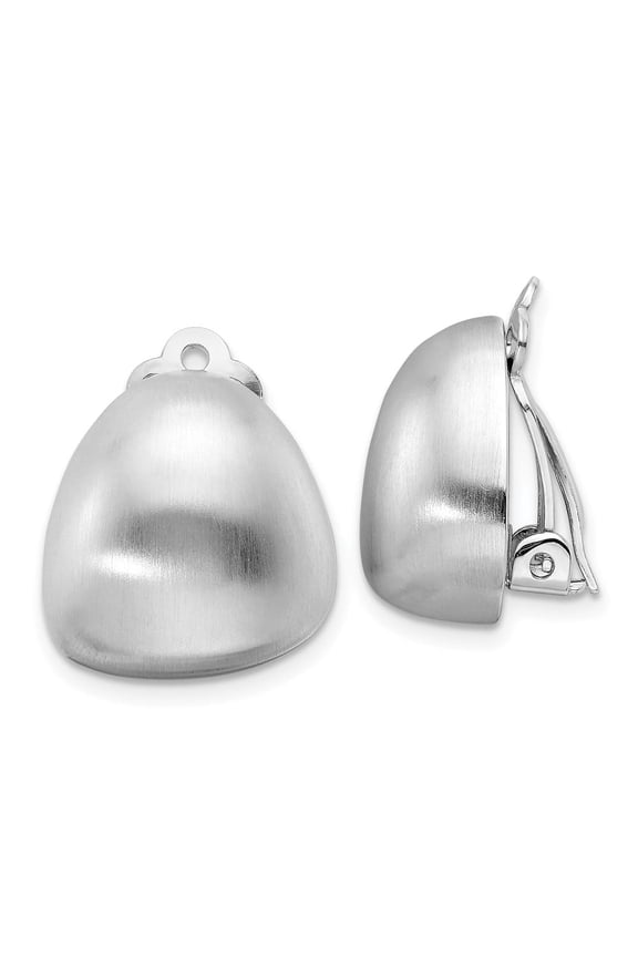 Sterling Silver Rhodium-plated Satin Non-Pierced Earrings