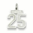 thumbnail image 1 of Sterling Silver/Rhodium-plated Satin Number 25 Charm QPS25, 1 of 2