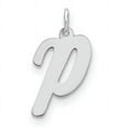 thumbnail image 1 of Sterling Silver Rhodium-plated Script Letter P Initial Charm QC5084P, 1 of 4