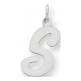 thumbnail image 1 of 925 Sterling Silver Solid Polished Large Script Intial S Charm 21x11mm Wide Pendant Necklace for Women, 1 of 4