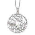 thumbnail image 1 of FJC Finejewelers Sterling Silver Seahorse, Starfish And Shell Pendant Necklace - Chain Included, 1 of 5
