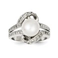 thumbnail image 1 of 925 Sterling Silver Polished Simulated Pearl and Cubic Zirconia Ring Size 8 -  Jewelry Gift for Mom, 1 of 5