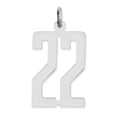 thumbnail image 1 of Sterling Silver Rhodium-plated Small Elongated Polished Number 22 Charm, 1 of 4