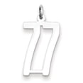 thumbnail image 1 of Sterling Silver Rhodium-plated Small Elongated Polished Number 77 Charm, 1 of 3
