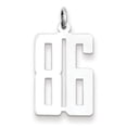 thumbnail image 1 of Sterling Silver Rhodium-plated Small Elongated Polished Number 86 Charm, 1 of 4