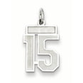thumbnail image 1 of Sterling Silver/Rhodium-plated Satin Number 15 Charm, 1 of 4