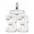thumbnail image 1 of Sterling Silver Rhodium-plated Small Satin Number 33 Charm, 1 of 2