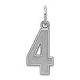 thumbnail image 1 of 925 Sterling Silver Solid Polished and satin Small Satin Sport game Number 4 Charm 19x7mm Wide Pendant Necklace for Wome, 1 of 2