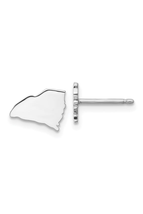 Sterling Silver/ Rhodium-plated South Carolina State Earrings QXNE50SS-SC