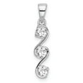 thumbnail image 1 of Sterling Silver Rhodium-plated Swirl 3-stone CZ Pendant, 1 of 1
