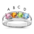 thumbnail image 1 of Sterling Silver Rhodium-plated Synthetic 4 Stone Mother's Ring XMR7/4SS, 1 of 5