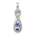 thumbnail image 1 of Sterling Silver Rhodium-plated Tanzanite & Diamond Pendant QDX962, 1 of 4