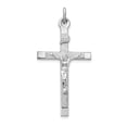 thumbnail image 1 of Sterling Silver Rhodium-plated Textured Crucifix Cross Pendant, 1 of 5
