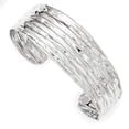 thumbnail image 1 of Sterling Silver Rhodium-plated Textured Cuff Bangle QB1019, 1 of 3
