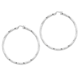 thumbnail image 1 of Sterling Silver Rhodium-plated Twisted Hoop Earrings, 1 of 3