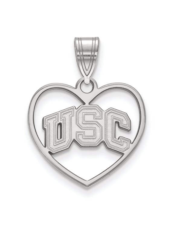 Women's USC Trojans Sterling Silver Logo Heart Pendant
