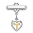 thumbnail image 1 of Sterling Silver Rhodium-plated & Vermeil Cross Pin, 1 of 3
