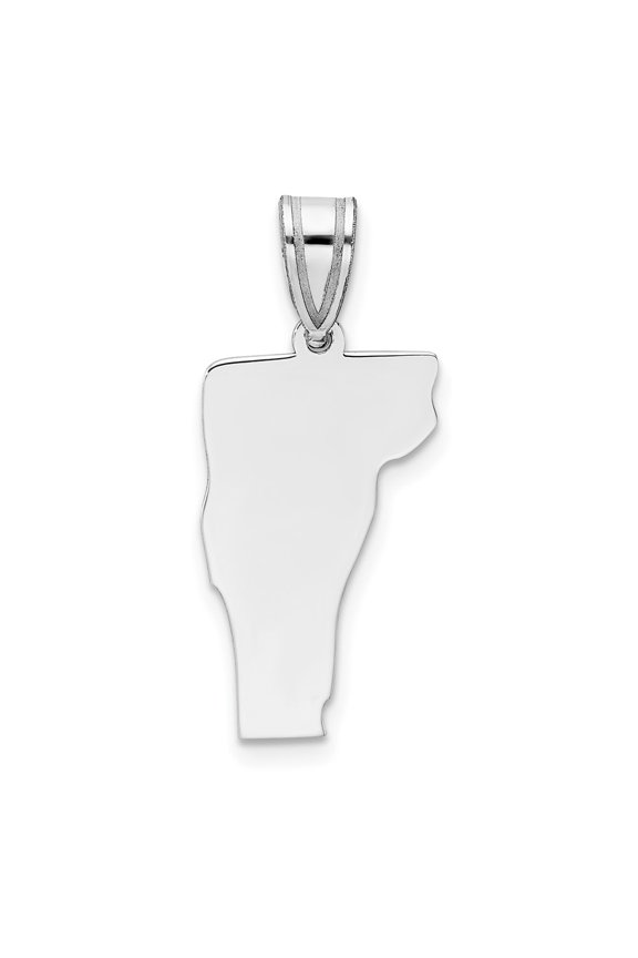 Sterling Silver/Rhodium-plated Vermont State Pendant QXNA707SS-VT