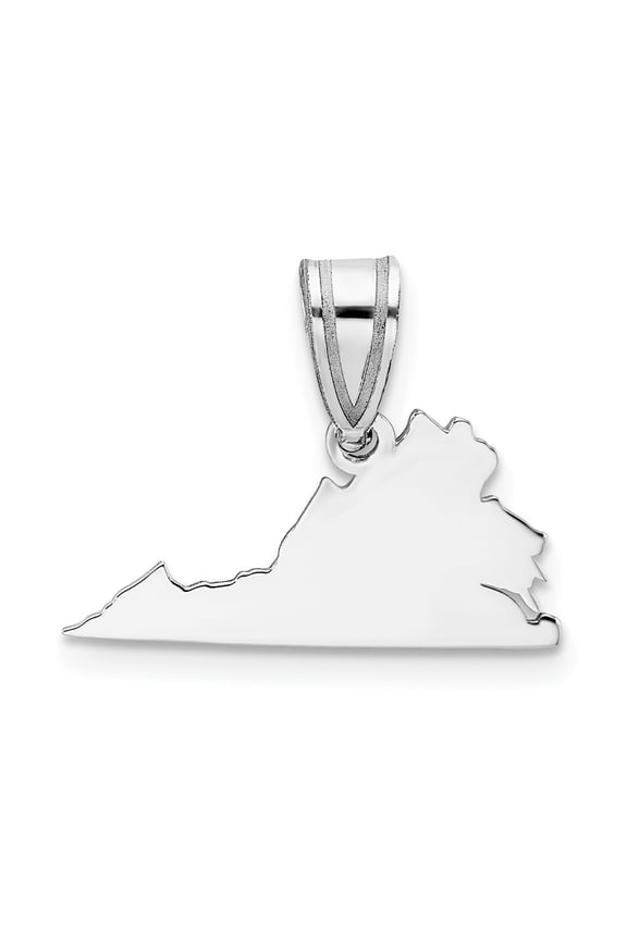 Sterling Silver/Rhodium-plated Virginia State Pendant