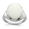 thumbnail image 1 of Sterling Silver Rhodium-plated White Agate Ring, 1 of 6