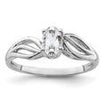 thumbnail image 1 of 925 Sterling Silver Polished White Topaz Ring Size 9 - .55 cwt -  Jewelry Gift for Mom, 1 of 5