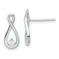 thumbnail image 1 of Sterling Silver Rhodium-plated w/CZ Post Earrings, 1 of 2