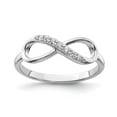 thumbnail image 1 of Sterling Silver Rhodium-plated with CZ Infinity Ring, 1 of 6