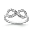 thumbnail image 1 of Sterling Silver Rhodium-plated with CZ Infinity Ring, 1 of 6