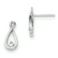 thumbnail image 1 of Sterling Silver Rhodium-plated with Cubic Zirconia Post Earrings, 1 of 3