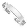 thumbnail image 1 of Sterling Silver Rhodium-plated with ID Plate Bangle QB478, 1 of 3