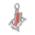 thumbnail image 1 of Sterling Silver Rhodium-platedEnamel Beach Chair Charm, 1 of 1