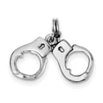 thumbnail image 1 of Sterling Silver Rhodium-platedPolished Movable Handcuffs Charm, 1 of 3