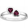 thumbnail image 1 of Sterling Silver Rhodolite Garnet Double Heart Ring, 1 of 10