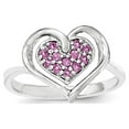 thumbnail image 1 of Sterling Silver & Rhodolite Garnet Heart Ring, 1 of 3