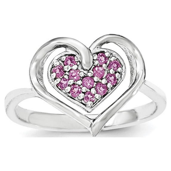 Sterling Silver & Rhodolite Garnet Heart Ring