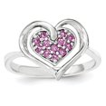 thumbnail image 1 of Sterling Silver & Rhodolite Garnet Heart Ring, 1 of 1