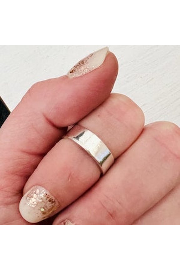 Sterling Silver Ring - 6mm Wide Band Ring Unisex Wedding Band Durable Silver Jewelry Stamping Blank Classic Design