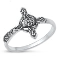 thumbnail image 1 of Sterling Silver Ring .925 Ornate Skull Cross Band Jewelry Female Male Unisex Size 9, 1 of 4
