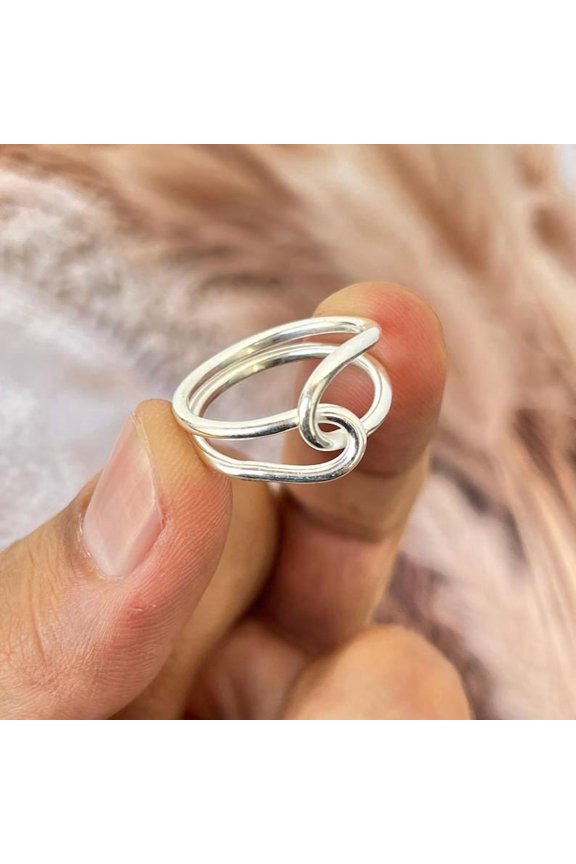 Sterling Silver Ring - Handmade Adjustable Open Wrap Swirl Band, Artisan 925 Silver Jewelry for Women Gift