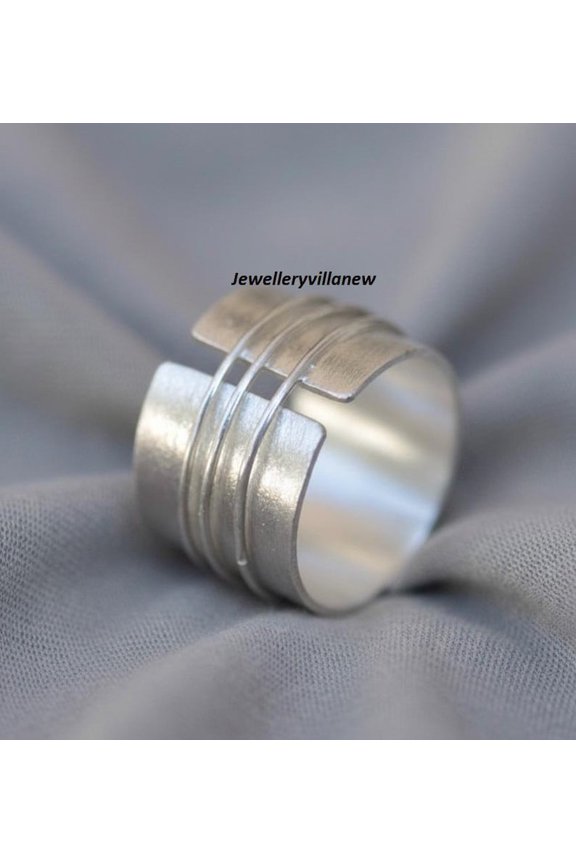Sterling Silver Ring Handmade Boho Unisex Wire Band Adjustable Stacking Delicate Jewelry
