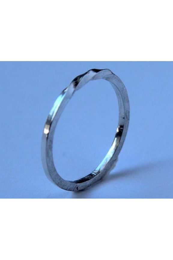 Sterling Silver Ring Square Band Twist | Handmade Canadian Stacking Ring | Eco Friendly Fair Trade Silver Band