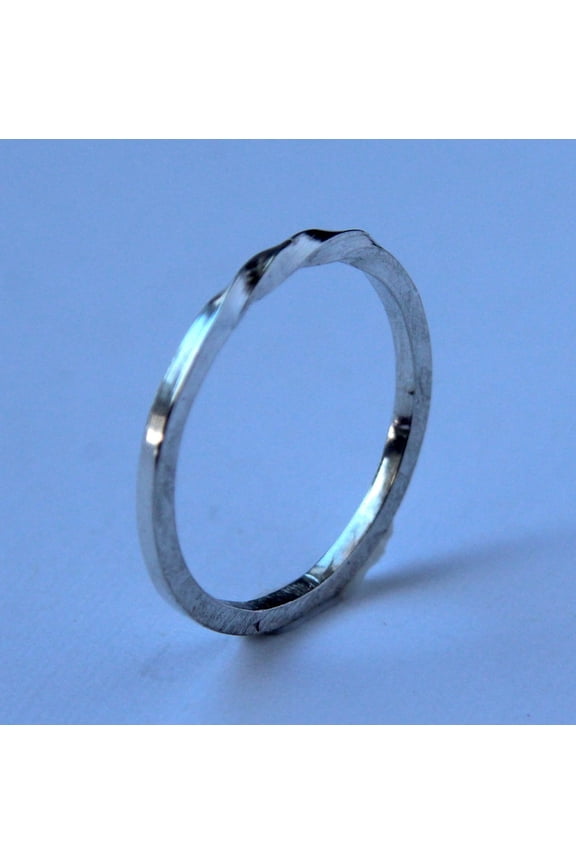 Sterling Silver Ring - Twist Square Band Stacking Ring Handmade Eco Friendly Fair Trade Canadian Jewelry