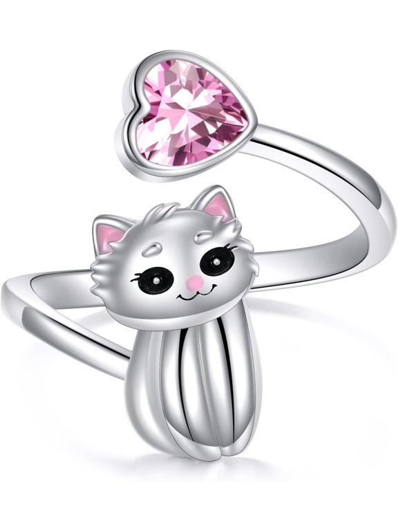 Sterling Silver Ring for Women Adjustable Open Ring Animal/Mustard Seed/Evil Eyes Rings Jewelry Gifts for Women