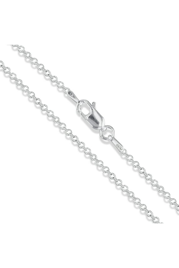 Sterling Silver Rolo Chain 2.1mm Solid 925 Italian Round Cable Link Necklace 14" Jewelry Female