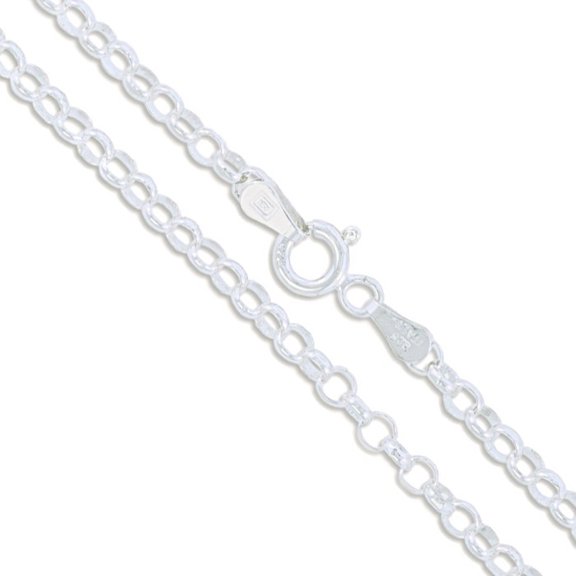 Sterling Silver Rolo Chain 3.1mm Solid 925 Italian Cable Link Necklace 20" Jewelry Female Unisex