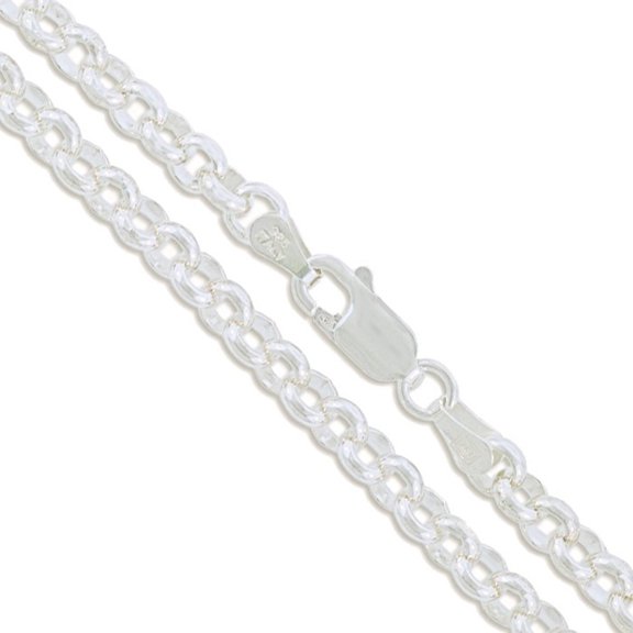 Sterling Silver Rolo Chain 4.4mm Solid 925 Italian Cable Link Necklace 24" Jewelry Female Unisex