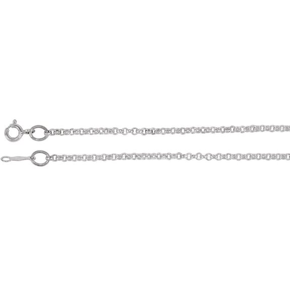 Sterling Silver Rolo Chain Necklace With Spring Ring 16 Inch - 4.7 Grams