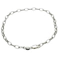 thumbnail image 1 of Sterling Silver Rolo Oval Link Clip-on Charm Adjustable Bracelet Italy, 7.5", 1 of 2